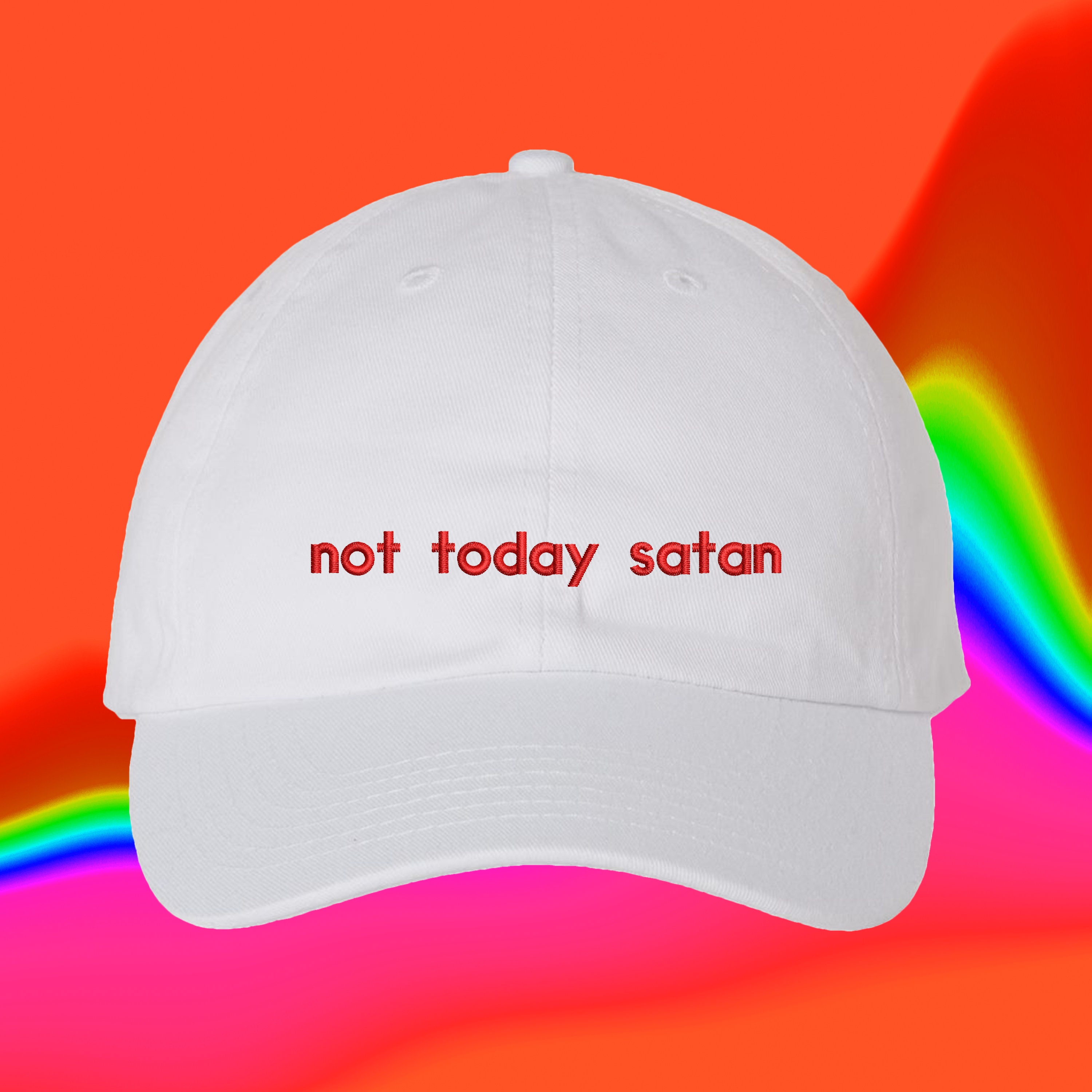 Not Today Satan Mens Women Wool Ball Cap Adjustable Snapback Dad Hat