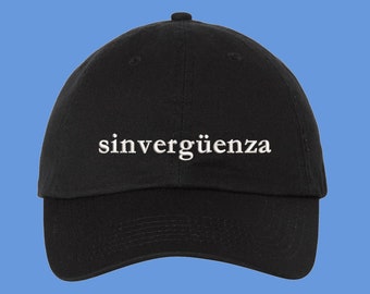 Sinverguenza-hoed schaamteloze Spaanse taal Latina Latinx Latine geborduurde vaderhoed