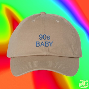 90s Baby Hat 90s Vintage Custom Color Adjustable Embroidered Dad Hat