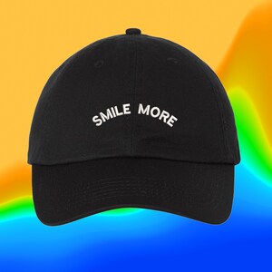 Smile More Hat TikTok Clothes  Custom Color Adjustable Embroidered Dad Hat