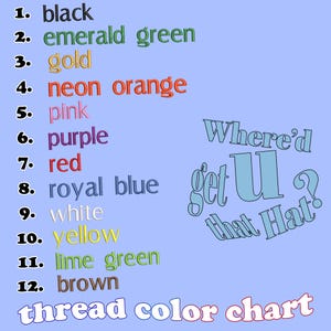 a poster with words written in different colors