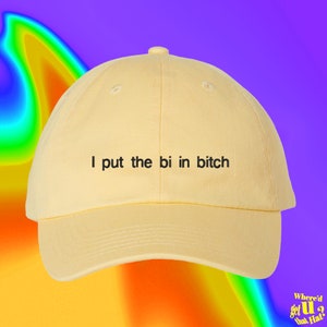 I Put The Bi In Bitch Hat Bisexual Pride Gift LGBT Clothing Custom Color Adjustable Embroidered Dad Hat