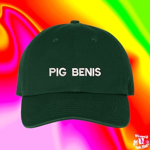 Pig Benis Hat Boyfriend and Girlfriend Funny Couple Funny Spouse Custom Color Adjustable Embroidered Dad Hat