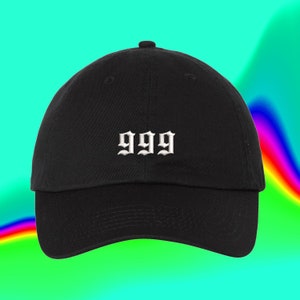 Old English 999 Hat Satanic Angel Hat Custom Color Adjustable Embroidered Dad Hat