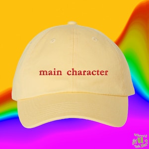 Main Character Hat | Y2k Vintage | Custom Color Adjustable Embroidered Dad Hat