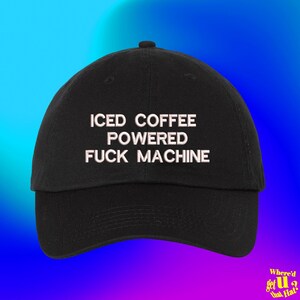 Iced Coffee geborduurde pet voor papa, grappige pet voor koffieliefhebbers, barista baseballpet, verstelbare pet