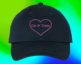 Gorra de Gin Tonic, regalo para camareros, para fiestas de cócteles, ajustable y bordada.