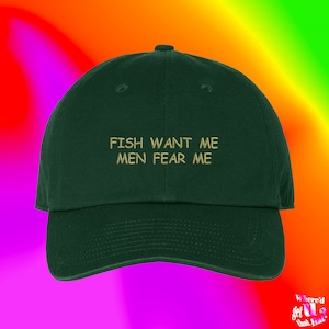 Fish Want Me Men Fear Me Hat Fisher Man Introvert Outdoors Gifts For Son Custom Color Adjustable Embroidered Dad Hat