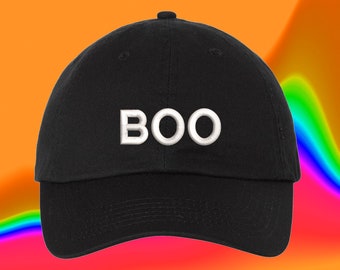 Boo Halloween Hat | Ghoul | Spooky Halloween Ghost Gift | Embroidered Adjustable Dad Hat