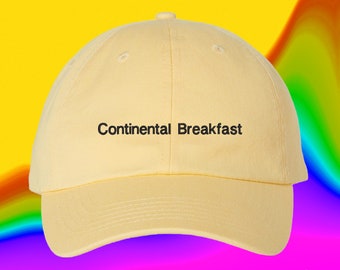 Continental Breakfast Hat | Breakfast Lover | Foodie | Restaurant | Custom Color Adjustable Embroidered Dad Hat