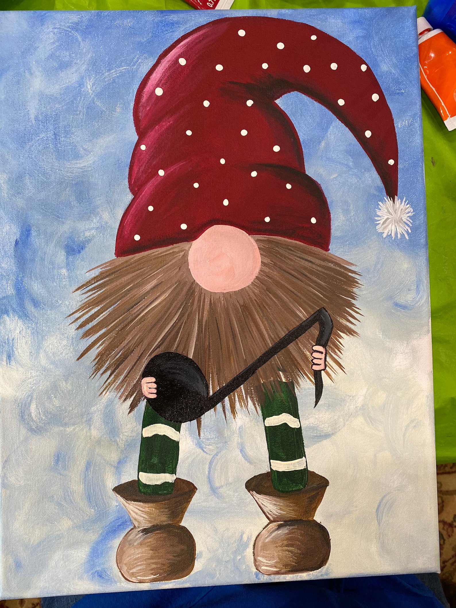 Music Note Gnome acrylic painting | Etsy