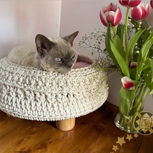 PDF Crochet cat bed pattern, crochet, cat bed, Deluxe Cat Nest, Crochet Mantra, crochet pattern.
