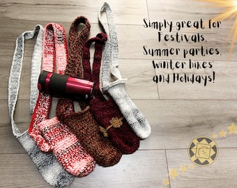 PDF Crochet pattern Water Bottle Holder, EASY Crochet Pattern, Digital Download, Cross Body Bag, Bottle Holder, crochet bag pattern, Bags.