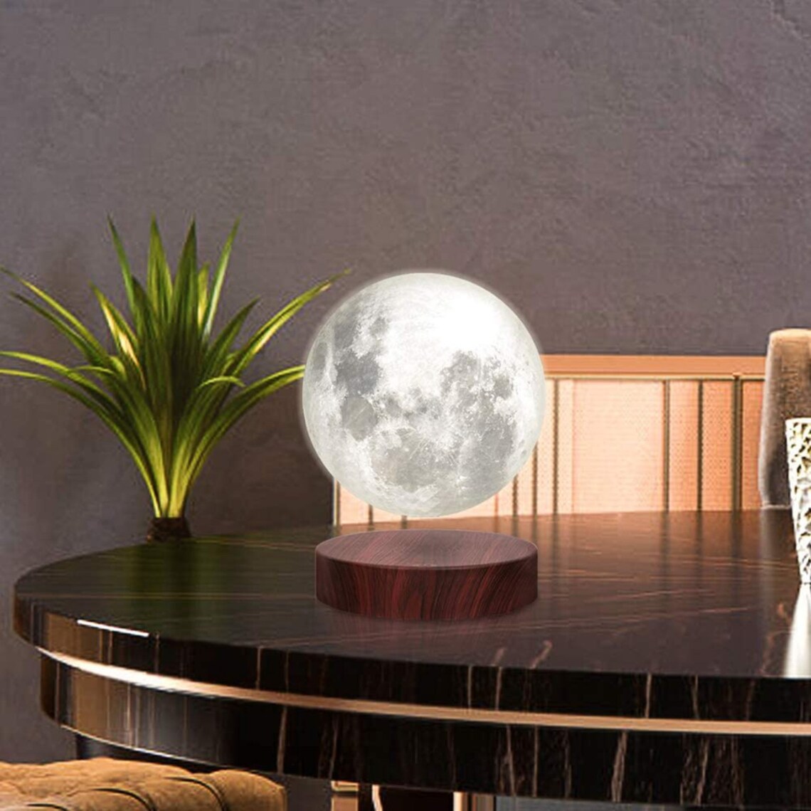 Levitating Moon Lamp Floating and Spinning in Air Freely With Etsy