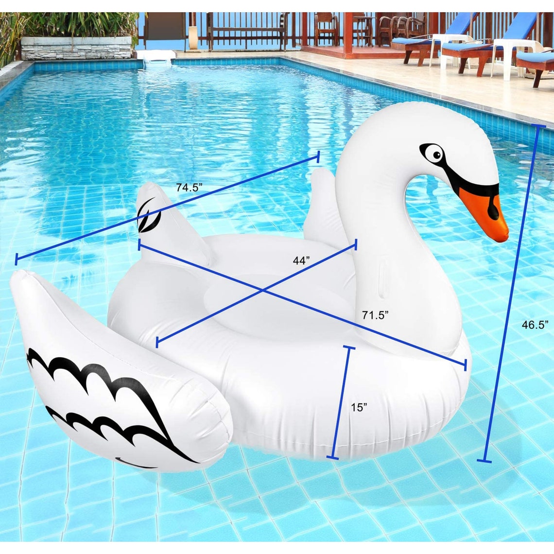 Giant Inflatable Swan Pool Float Lounger 74.5 x Etsy