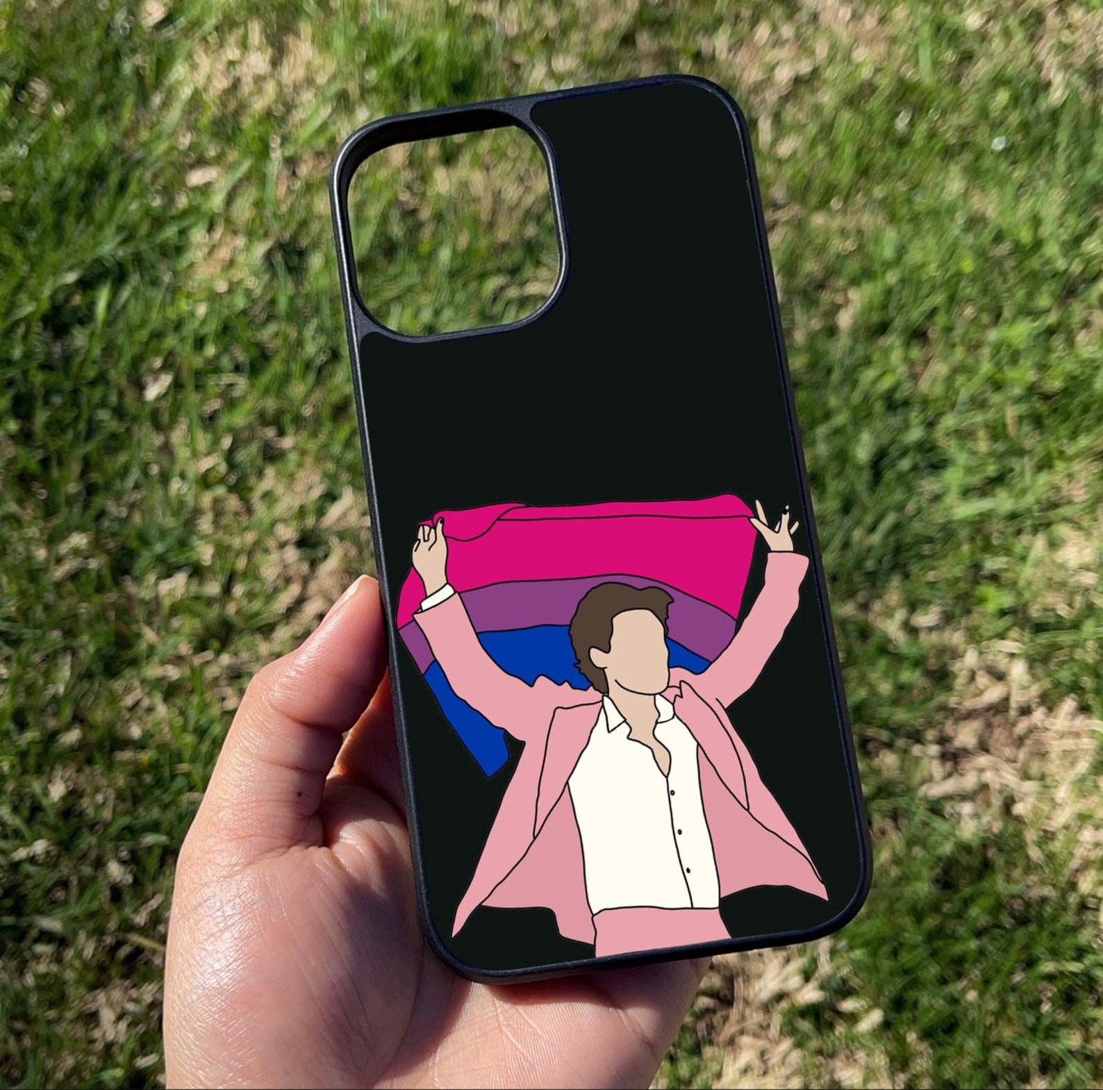 Harry Styles With Bi Flag Etsy