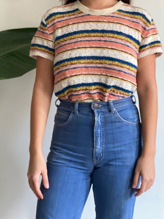 Striped Loose Knit Shirt 1970's