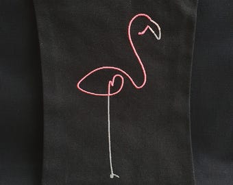 Mono Line Flamingo Embroidery Design: Simple Machine Pattern (Digital File)
