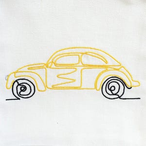 Beetle Car Embroidery Design: Vintage Automotive Pattern (7x5in, Digital Download