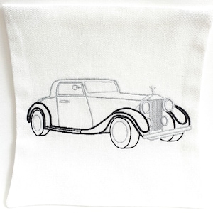 Vintage Rolls Royce embroidery pattern for embroidery machine. Rolls Royce embroidery. Antique rolls art. Old style Rolls Royce embroidery.