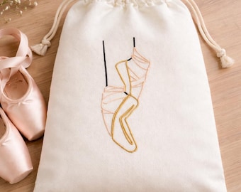 Ballerina Shoes Embroidery Design: Monoline Ballet (Digital File)