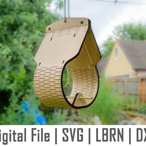 Download instantâneo do alimentador de pássaros Dewdrop, vetor, svg, dxf, lbrn, arquivo digital para corte a laser, Glowforge