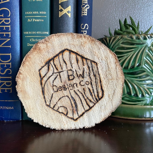 Wood Burned Logo Etsy