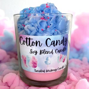 Cotton Candy Candle 14 ounces Carnival Spun Sugar Fair Treat Soy Blend