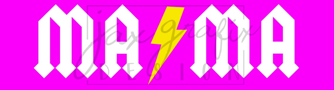 Mama With Lightning Bolt, AC/DC Inspired SVG & Png Files ** Digital ...