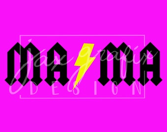 Mama con Rayo, SVG inspirado en AC/DC &* Archivos png ** Descarga digital **