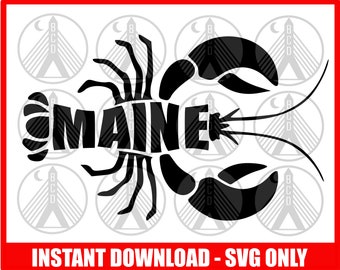 Maine Lobster SVG, Lobster SVG, Maine SVG, Maine State Svg, Maine Vector, Maine Clip Art, Maine Ocean Svg, Maine Cut File