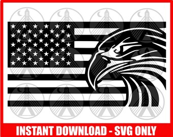 American Eagle Flag SVG, Eagle SVG, America Eagle Svg, Eagle Head svg, 4th of July Eagle svg, Eagle Vector, Patriotic Eagle svg