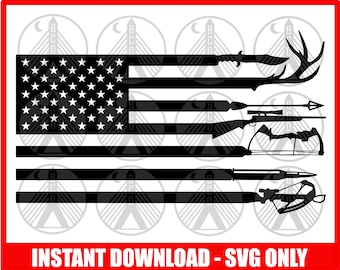 Hunting Flag SVG, Hunting SVG, Deer Hunting svg, Deer Flag svg, Hunter svg, Bow Hunting svg, Hunting USA Flag svg, Deer Hunter svg