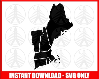 New England SVG, new england map, Connecticut Svg, Massachusetts svg, New Hampshire SVG, Maine svg, Vermont svg, Rhode Island svg