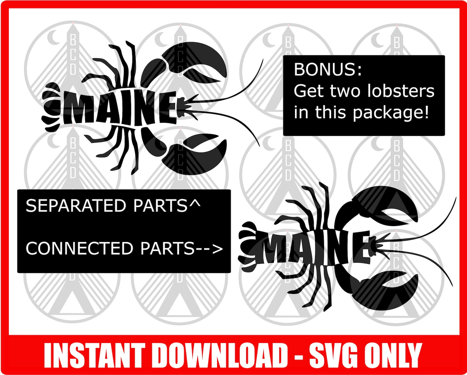 Maine Lobster SVG Lobster SVG Maine SVG Maine State Svg Etsy