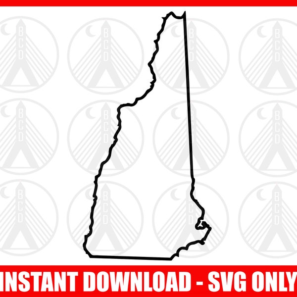 New Hampshire State SVG, New Hampshire Outline svg, New Hampshire Silhouette, NH svg, New Hampshire Map svg, Cricut Cut File, Glowforge