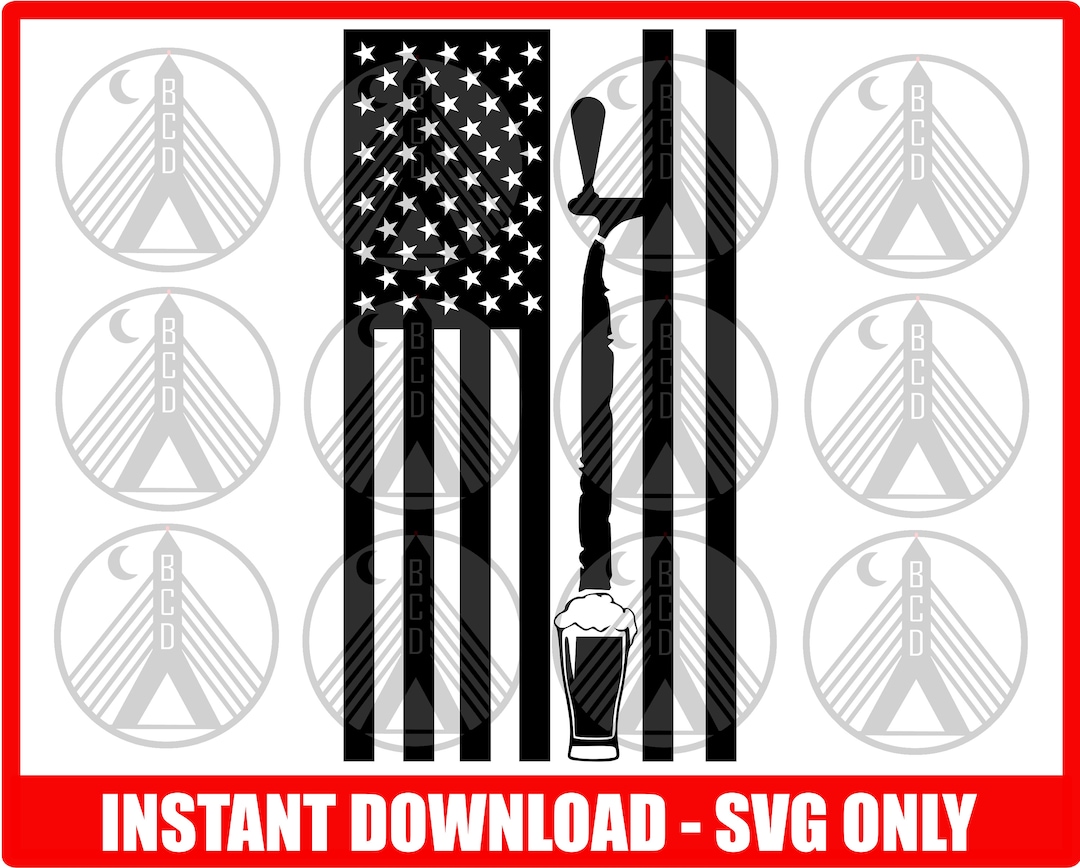 Beer Tap SVG, America Beer Flag SVG, Beer Svg, Patriotic Beer Svg, Beer ...
