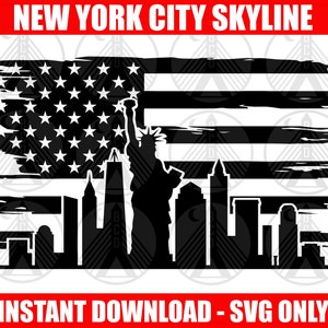 New York City Skyline SVG, New York Svg, NYC skyline svg, NYC svg, New York Silhouette, New York State svg, New York Clip Art