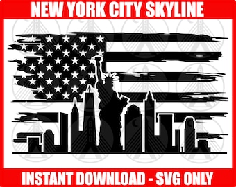 New York City Skyline SVG, New York Svg, NYC skyline svg, NYC svg, New York Silhouette, New York State svg, New York Clip Art