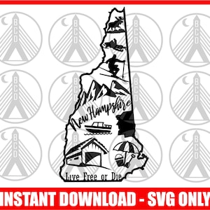 New Hampshire SVG, NH svg, New Hampshire State svg, New Hampshire Silhouette, New Hampshire Clip Art, New Hampshire Outline