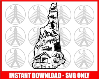 New Hampshire SVG, NH svg, New Hampshire State svg, New Hampshire Silhouette, New Hampshire Clip Art, New Hampshire Outline