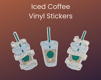 Iced Coffee Sticker | Coffee Sticker | Waterproof Sticker | Vinyl Sticker | Iced Coffee | Coffee | Starbucks | Starbucks Stickers | TikTok