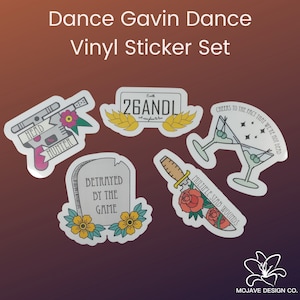 Dance Gavin Dance Sticker | DGD Sticker | Water Resistant | Vinyl Sticker | Dance Gavin Dance Lyrics | DGD Lyrics | Tattoo Style Stickers