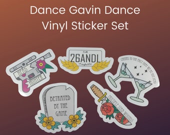 Dance Gavin Dance Sticker | DGD Sticker | Water Resistant | Vinyl Sticker | Dance Gavin Dance Lyrics | DGD Lyrics | Tattoo Style Stickers