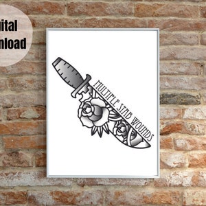 Tanz Gavin Tanz-Druck | Drei Wünsche Print | Mehrere Stichwunden Druck | DGD | Dance Gavin Dance Songtext | DGD Songtext | Sofortdownload