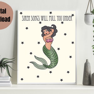 Dance Gavin Dance &#39;Siren&#39; Mermaid Tattoo Art Print (Digital Download)