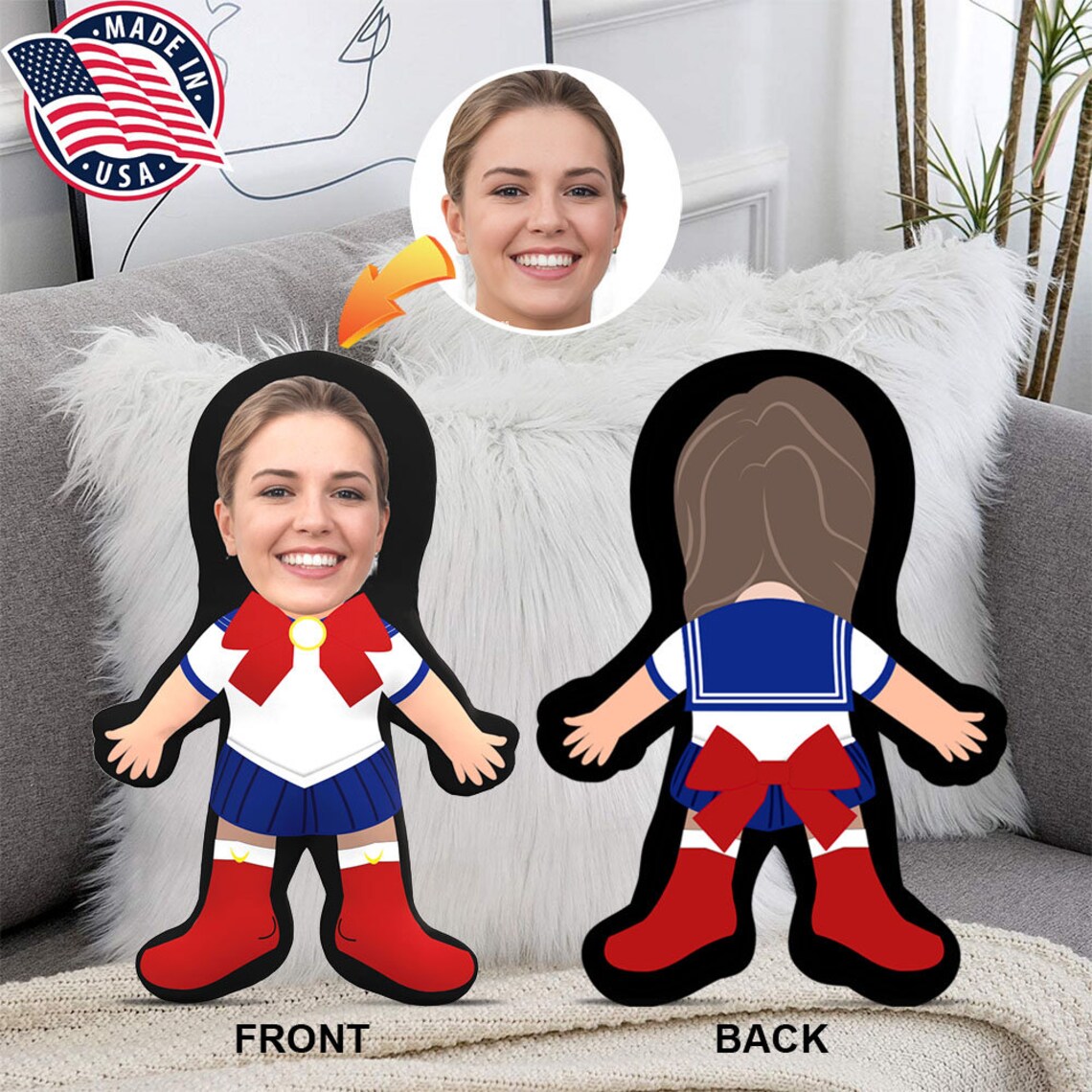 Personalized Custom Face Photo Pillow Mini Me Doll Human Gift Etsy