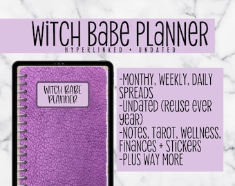 Witch Babe Digital Planner | Undated and Hyperlinked Planner | Ipad Digital Planner | 2021 Digital Planner | Instant Download