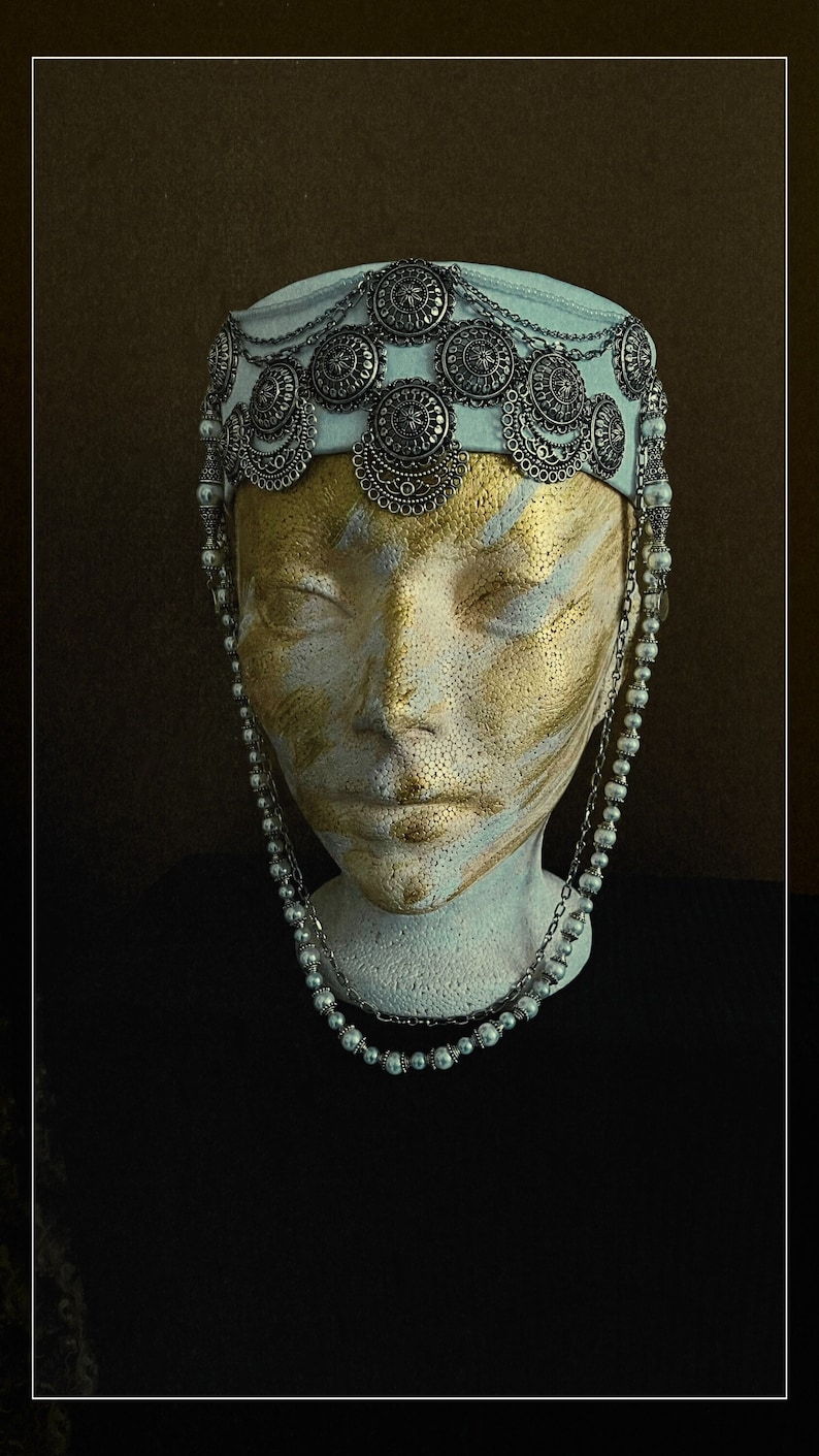 Armenian Motifs Headdress, Ethnic Headpiece, Bridal Headdress, Boho