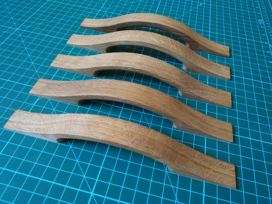 Wooden handles Oak handles rustic handles modern Etsy